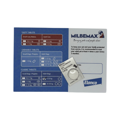 Milbemax Classic Dewormer for Dogs more than 5kg (Single tablet)