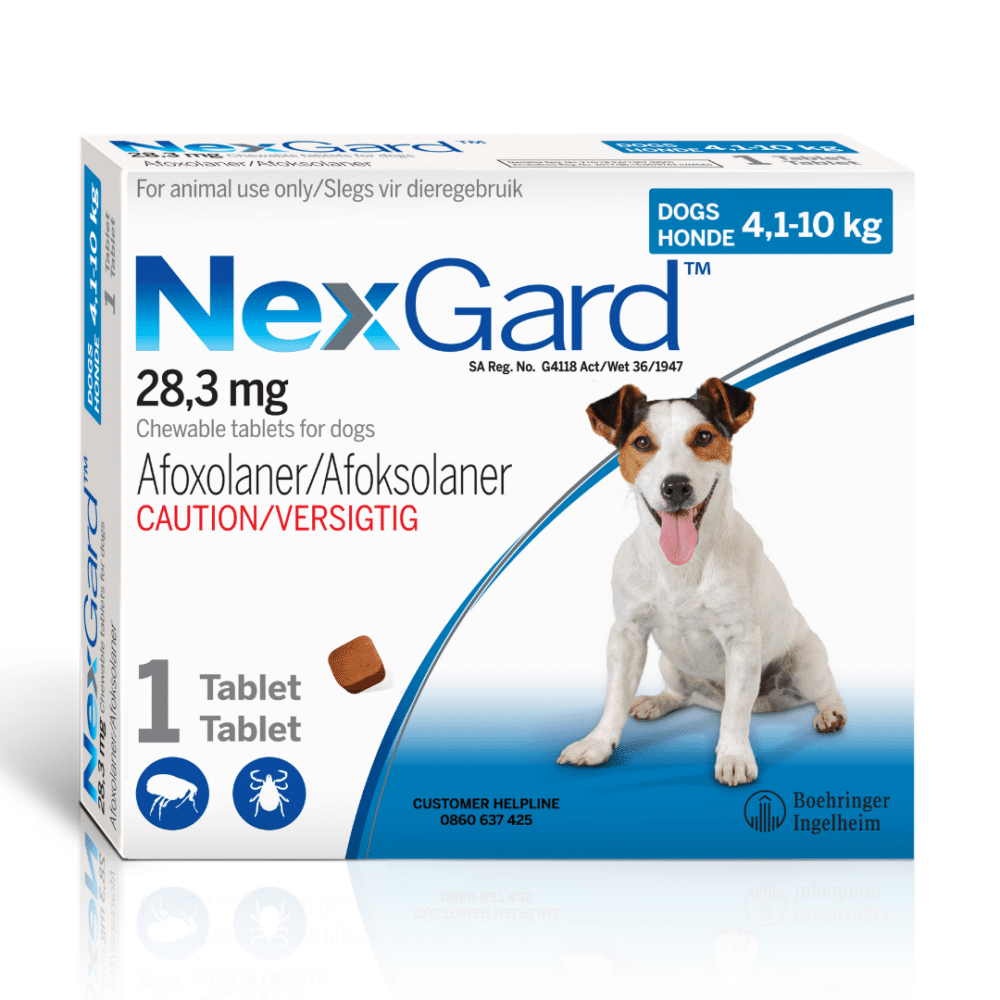 Nexgard Chewable Tablets for Dogs 4.10 10kg 1 Tablet Blue Vet Products Online